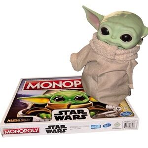 Star Wars Baby Yoda Bundle Plush and Monopoly Boardgame